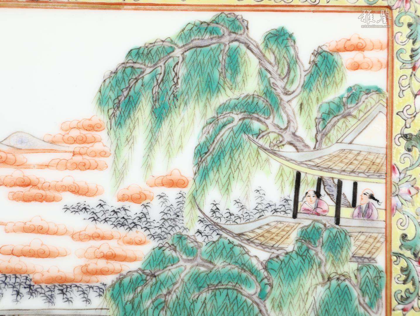 清 粉彩嬰戲瓷板